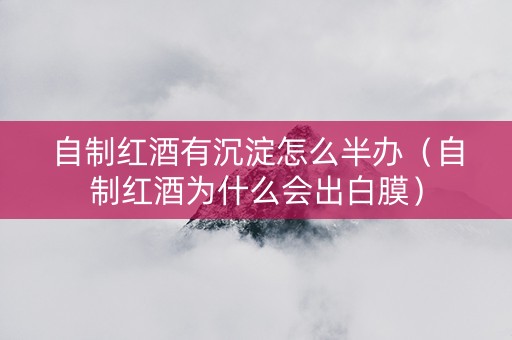 自制红酒有沉淀怎么半办(自制红酒为什么会出白膜) 自制红酒有沉淀怎么半办(自制红酒为什么会出白膜)