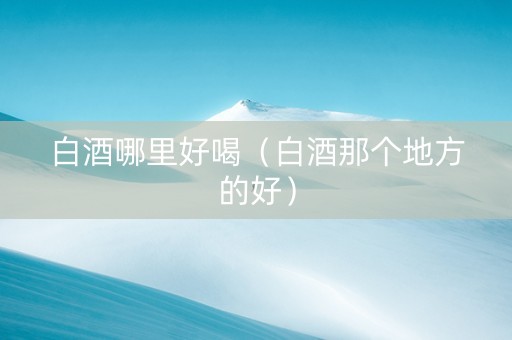 白酒哪里好喝(白酒那个地方的好) 白酒哪里好喝(白酒那个地方的好)