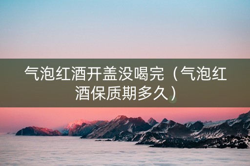 气泡红酒开盖没喝完(气泡红酒保质期多久) 气泡红酒开盖没喝完(气泡红酒保质期多久)