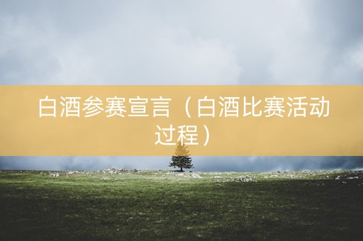 白酒参赛宣言(白酒比赛活动过程) 白酒参赛宣言(白酒比赛活动过程)
