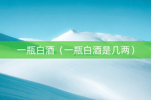 一瓶白酒(一瓶白酒是几两) 一瓶白酒(一瓶白酒是几两)