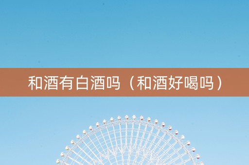 和酒有白酒吗（和酒好喝吗）