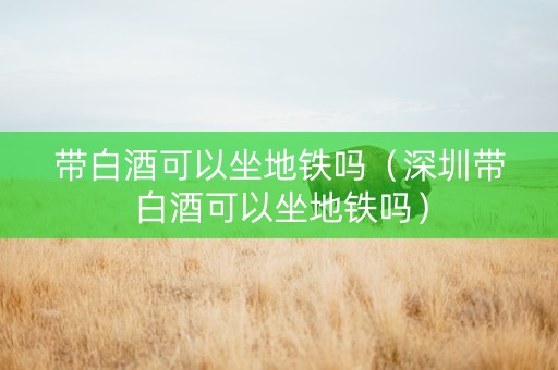带白酒可以坐地铁吗（深圳带白酒可以坐地铁吗）