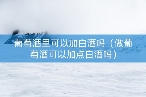 葡萄酒里可以加白酒吗(做葡萄酒可以加点白酒吗) 葡萄酒里可以加白酒吗(做葡萄酒可以加点白酒吗)