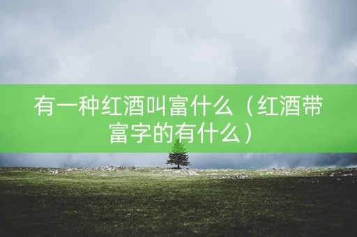 有一种红酒叫富什么(红酒带富字的有什么) 有一种红酒叫富什么(红酒带富字的有什么)