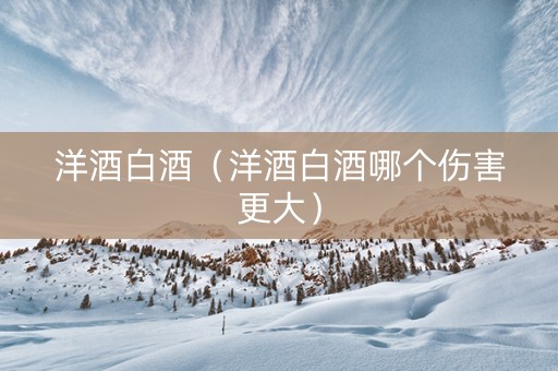 洋酒白酒(洋酒白酒哪个伤害更大) 洋酒白酒(洋酒白酒哪个伤害更大)