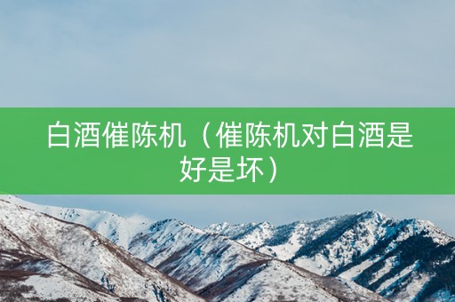 白酒催陈机(催陈机对白酒是好是坏) 白酒催陈机(催陈机对白酒是好是坏)