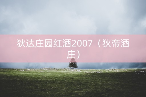 狄达庄园红酒2007(狄帝酒庄) 狄达庄园红酒2007(狄帝酒庄)