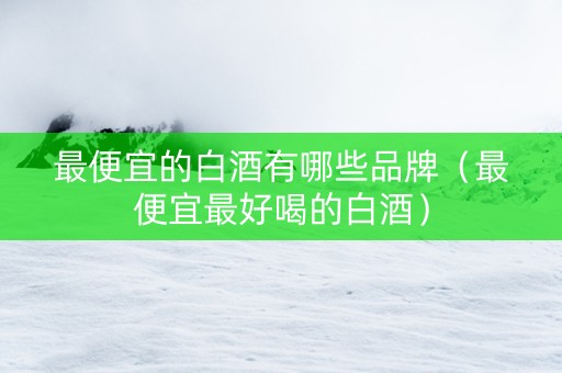最便宜的白酒有哪些品牌(最便宜最好喝的白酒) 最便宜的白酒有哪些品牌(最便宜最好喝的白酒)