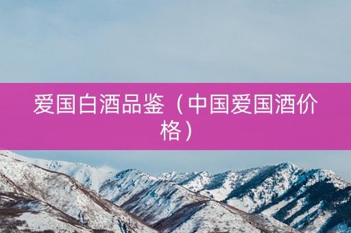爱国白酒品鉴（中国爱国酒价格）