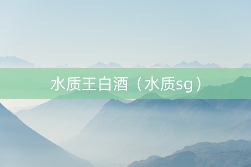 水质王白酒（水质sg）