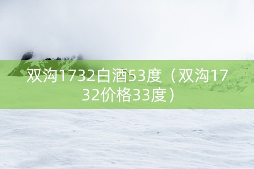 双沟1732白酒53度（双沟1732价格33度）