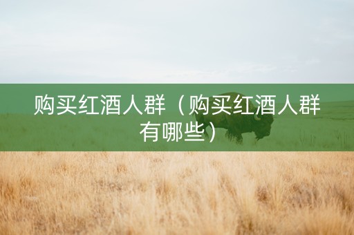 购买红酒人群（购买红酒人群有哪些）