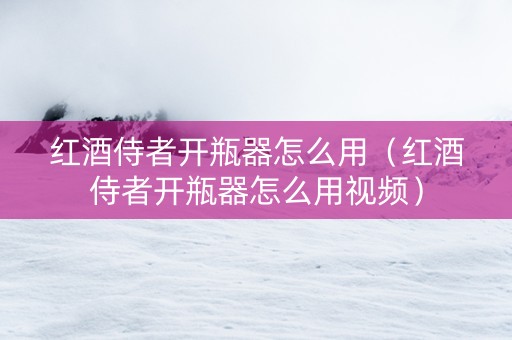 红酒侍者开瓶器怎么用（红酒侍者开瓶器怎么用视频）