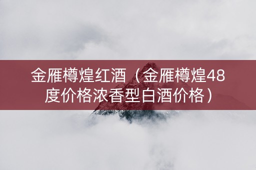 金雁樽煌红酒（金雁樽煌48度价格浓香型白酒价格）