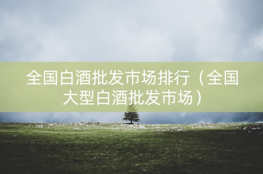 全国白酒批发市场排行（全国大型白酒批发市场）