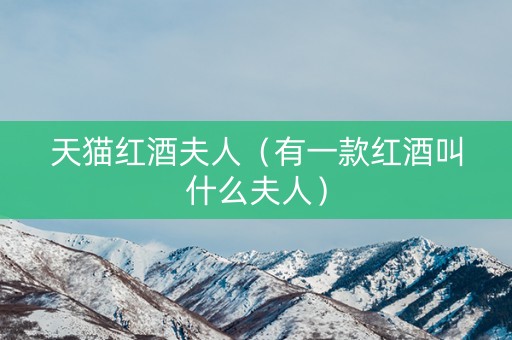 天猫红酒夫人（有一款红酒叫什么夫人）