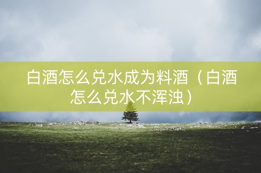 白酒怎么兑水成为料酒（白酒怎么兑水不浑浊）