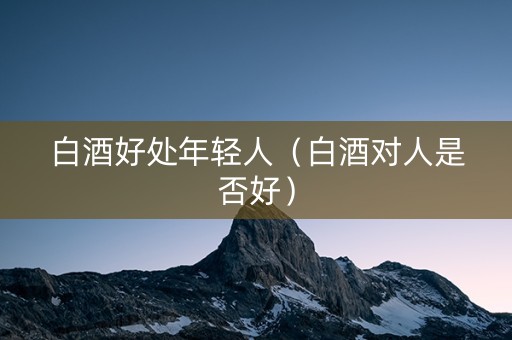 白酒好处年轻人（白酒对人是否好）