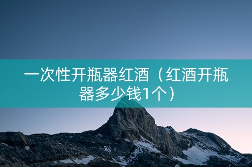 一次性开瓶器红酒（红酒开瓶器多少钱1个）