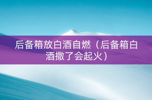 后备箱放白酒自燃（后备箱白酒撒了会起火）