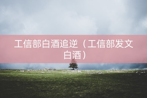 工信部白酒追逆（工信部发文白酒）