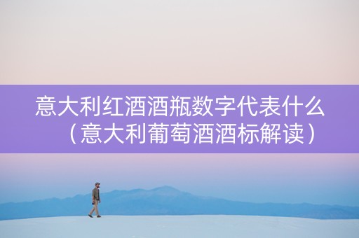 意大利红酒酒瓶数字代表什么（意大利葡萄酒酒标解读）