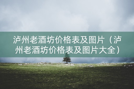 泸州老酒坊价格表及图片（泸州老酒坊价格表及图片大全）
