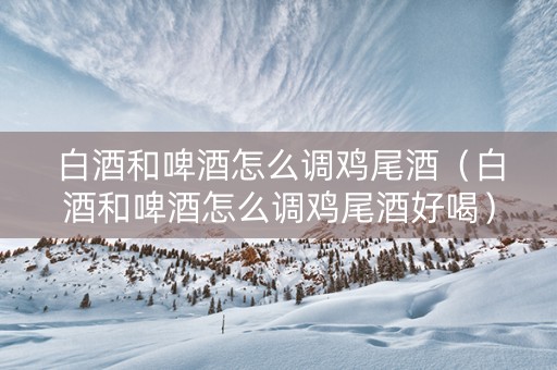 白酒和啤酒怎么调鸡尾酒（白酒和啤酒怎么调鸡尾酒好喝）