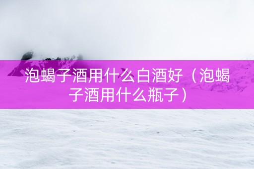 泡蝎子酒用什么白酒好（泡蝎子酒用什么瓶子）