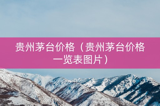 贵州茅台价格（贵州茅台价格一览表图片）