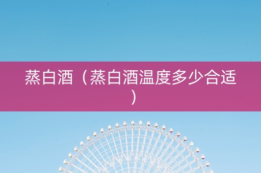 蒸白酒（蒸白酒温度多少合适）