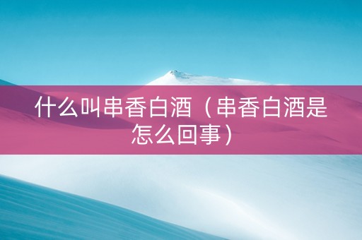 什么叫串香白酒（串香白酒是怎么回事）