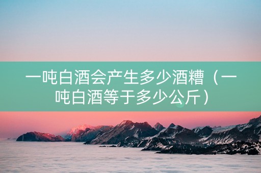 一吨白酒会产生多少酒糟（一吨白酒等于多少公斤）