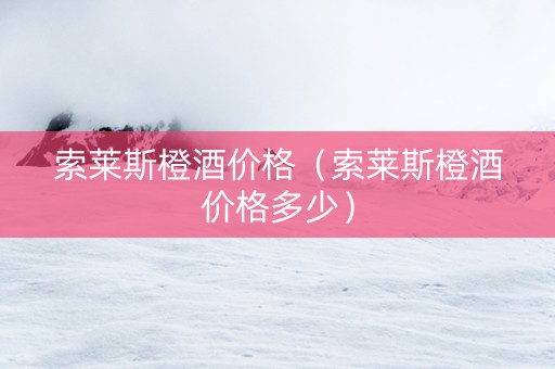 索莱斯橙酒价格（索莱斯橙酒价格多少）