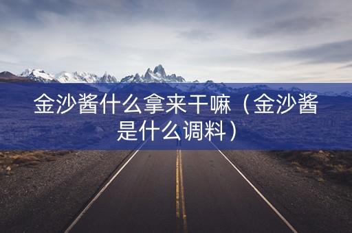金沙酱什么拿来干嘛（金沙酱是什么调料）