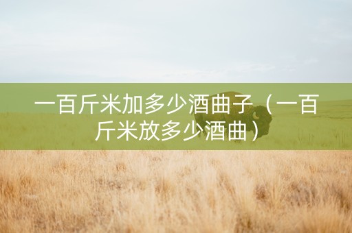 一百斤米加多少酒曲子（一百斤米放多少酒曲）