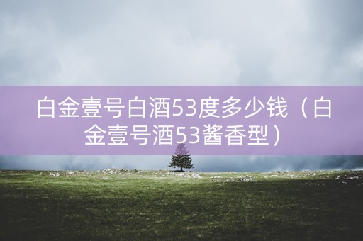 白金壹号白酒53度多少钱（白金壹号酒53酱香型）