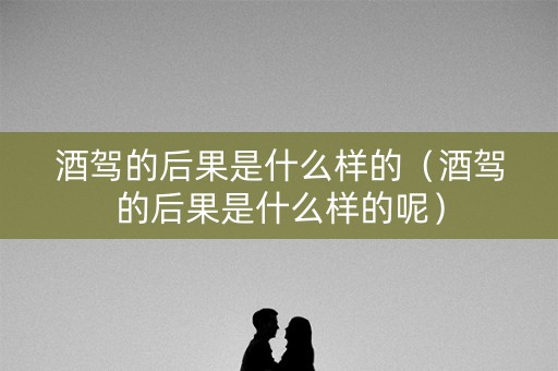 酒驾的后果是什么样的（酒驾的后果是什么样的呢）
