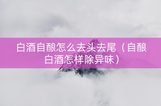 白酒自酿怎么去头去尾（自酿白酒怎样除异味）