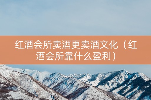 红酒会所卖酒更卖酒文化（红酒会所靠什么盈利）