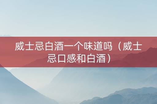 威士忌白酒一个味道吗（威士忌口感和白酒）