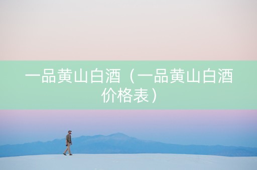 一品黄山白酒（一品黄山白酒价格表）