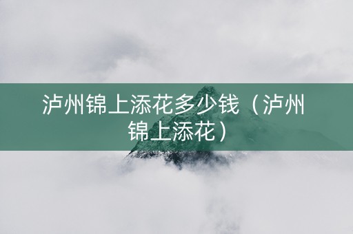 泸州锦上添花多少钱（泸州 锦上添花）