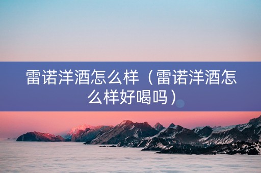 雷诺洋酒怎么样（雷诺洋酒怎么样好喝吗）