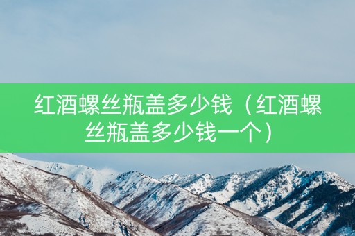 红酒螺丝瓶盖多少钱（红酒螺丝瓶盖多少钱一个）