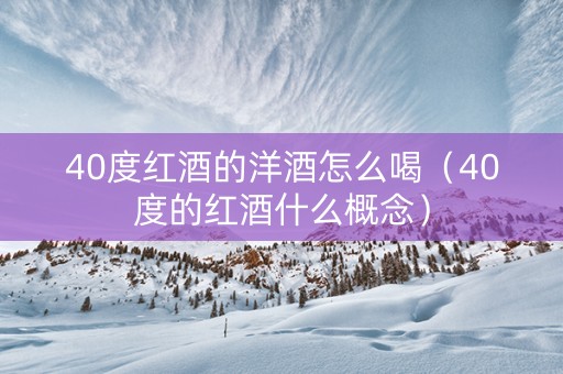 40度红酒的洋酒怎么喝（40度的红酒什么概念）