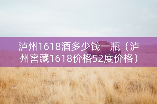 泸州1618酒多少钱一瓶（泸州窖藏1618价格52度价格）
