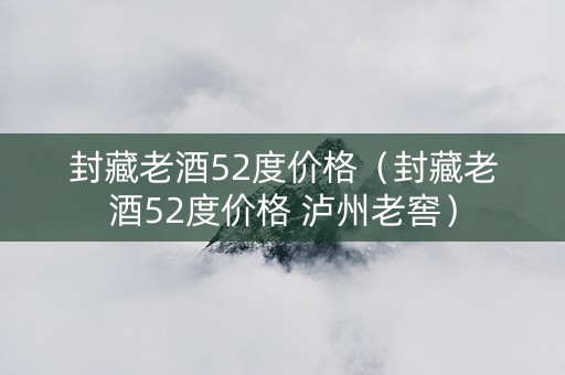 封藏老酒52度价格（封藏老酒52度价格 泸州老窖）
