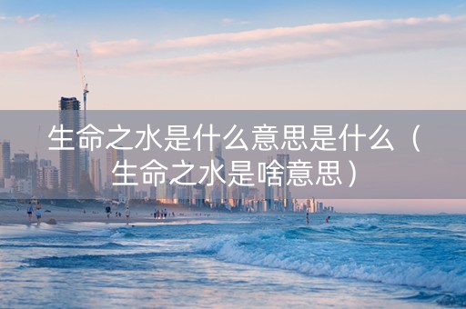 生命之水是什么意思是什么（生命之水是啥意思）